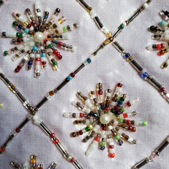 Satin Beaded Clutch /Evening Bag/Formal Events/Prom /Vintage - Picture 11 of 13